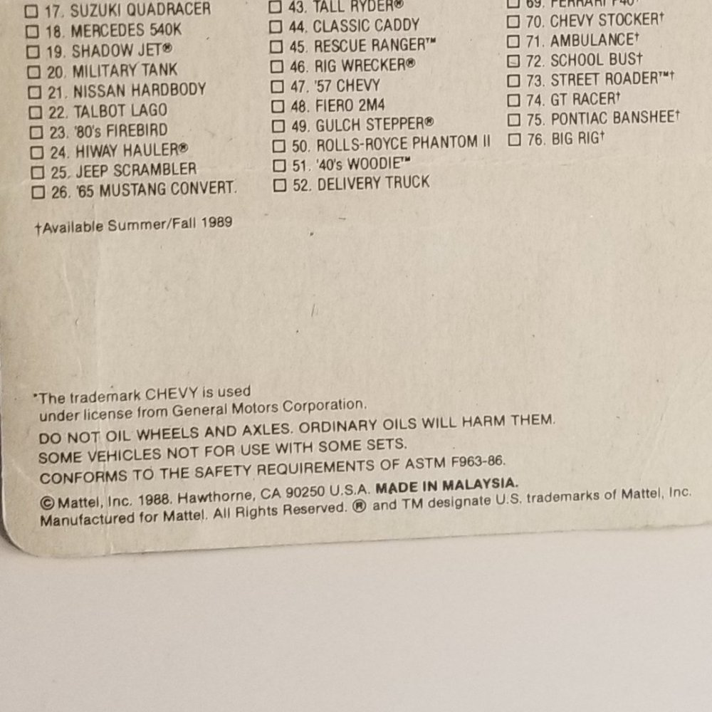 Hot Wheels Mattel Speed Fleet - Picture 4 of 4